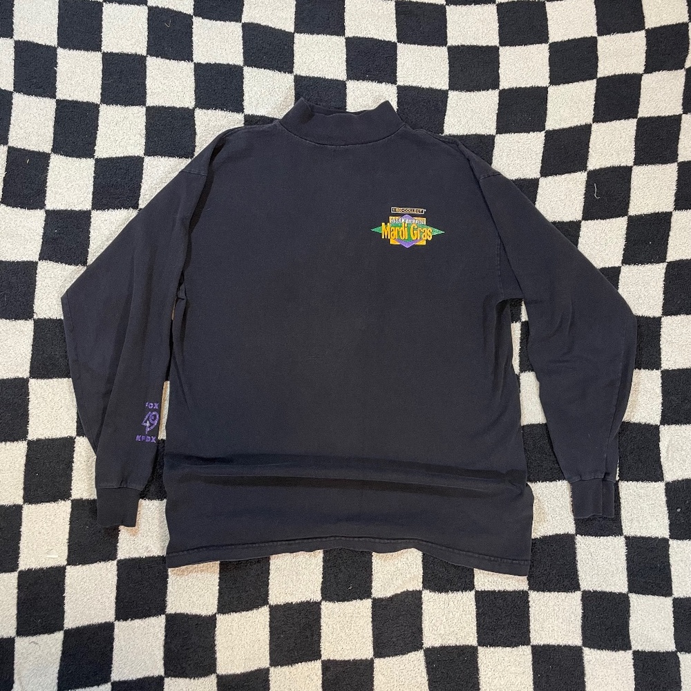 vintage fox news mardi gras long sleeve shirt 90s size xl